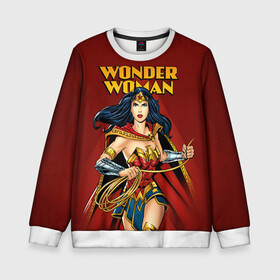 Детский свитшот 3D с принтом Wonder Woman в городе Новоалтайск, 100% полиэстер | свободная посадка, прямой крой, мягкая тканевая резинка на рукавах и понизу свитшота | dc comics | justice league | shtatjl | superhero | wonder woman | лига справедливости | чудо женщина
