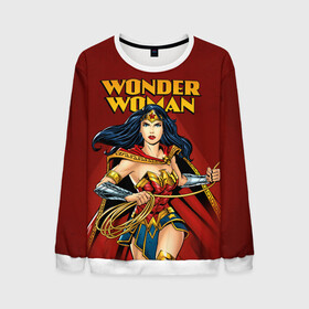 Мужской свитшот 3D с принтом Wonder Woman в городе Новоалтайск, 100% полиэстер с мягким внутренним слоем | круглый вырез горловины, мягкая резинка на манжетах и поясе, свободная посадка по фигуре | dc comics | justice league | shtatjl | superhero | wonder woman | лига справедливости | чудо женщина
