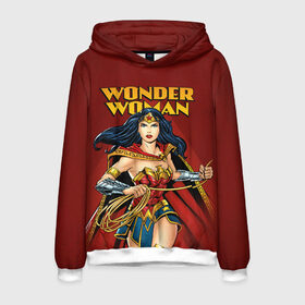 Мужская толстовка 3D с принтом Wonder Woman в городе Новоалтайск, 100% полиэстер | двухслойный капюшон со шнурком для регулировки, мягкие манжеты на рукавах и по низу толстовки, спереди карман-кенгуру с мягким внутренним слоем. | dc comics | justice league | shtatjl | superhero | wonder woman | лига справедливости | чудо женщина
