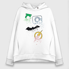 Женское худи Oversize хлопок с принтом Логотипы Justice League в городе Новоалтайск, френч-терри — 70% хлопок, 30% полиэстер. Мягкий теплый начес внутри —100% хлопок | боковые карманы, эластичные манжеты и нижняя кромка, капюшон на магнитной кнопке | batman | cyborg | dc comics | green lantern | justice league | logo | shtatjl | superhero | the flash | бэтмен | зеленый фонарь | киборг | лига справедливости | флэш