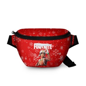 Поясная сумка 3D с принтом FORTNITE НОВОГОДНИЙ. в городе Новоалтайск, 100% полиэстер | плотная ткань, ремень с регулируемой длиной, внутри несколько карманов для мелочей, основное отделение и карман с обратной стороны сумки застегиваются на молнию | 2020 | christmas | fortnite | snow | winter | winter is coming | зима близко | игра | новогодний | новый год | новый год 2020 | персонаж | снег | снежинки | фортнайт | фортнайт новогодний