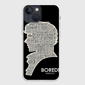 Чехол для iPhone 13 mini с принтом Bored sherlock в городе Новоалтайск,  |  | 221b | bbc | benedict cumberbatch | john watson | mark gatiss | martin freeman | sherlock holmes | steven moffat | бейкер | джон ватсон | мориарти | стрит | шерлок