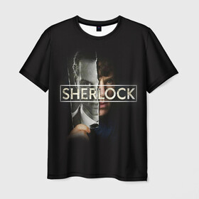 Мужская футболка 3D с принтом Sherlock в городе Новоалтайск, 100% полиэфир | прямой крой, круглый вырез горловины, длина до линии бедер | Тематика изображения на принте: 221b | bbc | benedict cumberbatch | john watson | mark gatiss | martin freeman | sherlock holmes | steven moffat | бейкер | джон ватсон | мориарти | стрит | шерлок