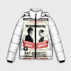 Зимняя куртка для мальчиков 3D с принтом The reichenbach fall в городе Новоалтайск, ткань верха — 100% полиэстер; подклад — 100% полиэстер, утеплитель — 100% полиэстер | длина ниже бедра, удлиненная спинка, воротник стойка и отстегивающийся капюшон. Есть боковые карманы с листочкой на кнопках, утяжки по низу изделия и внутренний карман на молнии. 

Предусмотрены светоотражающий принт на спинке, радужный светоотражающий элемент на пуллере молнии и на резинке для утяжки | 221b | bbc | benedict cumberbatch | john watson | mark gatiss | martin freeman | sherlock holmes | steven moffat | бейкер | джон ватсон | мориарти | стрит | шерлок