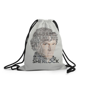 Рюкзак-мешок 3D с принтом SHERLOCK | ШЕРЛОК в городе Новоалтайск, 100% полиэстер | плотность ткани — 200 г/м2, размер — 35 х 45 см; лямки — толстые шнурки, застежка на шнуровке, без карманов и подкладки | 221b | bbc | benedict cumberbatch | john watson | mark gatiss | martin freeman | sherlock holmes | steven moffat | бейкер | джон ватсон | мориарти | стрит | шерлок