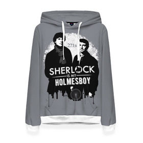 Женская толстовка 3D с принтом Sherlock Holmesboy в городе Новоалтайск, 100% полиэстер  | двухслойный капюшон со шнурком для регулировки, мягкие манжеты на рукавах и по низу толстовки, спереди карман-кенгуру с мягким внутренним слоем. | 221b | bbc | benedict cumberbatch | john watson | mark gatiss | martin freeman | sherlock holmes | steven moffat | бейкер | джон ватсон | мориарти | стрит | шерлок