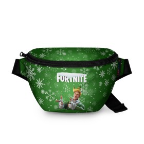Поясная сумка 3D с принтом FORTNITE НОВОГОДНИЙ. в городе Новоалтайск, 100% полиэстер | плотная ткань, ремень с регулируемой длиной, внутри несколько карманов для мелочей, основное отделение и карман с обратной стороны сумки застегиваются на молнию | 2020 | christmas | fortnite | snow | winter | winter is coming | зима близко | игра | новогодний | новый год | новый год 2020 | персонаж | снег | снежинки | фортнайт | фортнайт новогодний