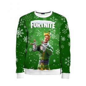 Детский свитшот 3D с принтом FORTNITE НОВОГОДНИЙ. в городе Новоалтайск, 100% полиэстер | свободная посадка, прямой крой, мягкая тканевая резинка на рукавах и понизу свитшота | 2020 | christmas | fortnite | snow | winter | winter is coming | зима близко | игра | новогодний | новый год | новый год 2020 | персонаж | снег | снежинки | фортнайт | фортнайт новогодний