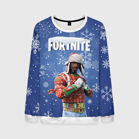 Мужской свитшот 3D с принтом FORTNITE НОВОГОДНИЙ. в городе Новоалтайск, 100% полиэстер с мягким внутренним слоем | круглый вырез горловины, мягкая резинка на манжетах и поясе, свободная посадка по фигуре | 