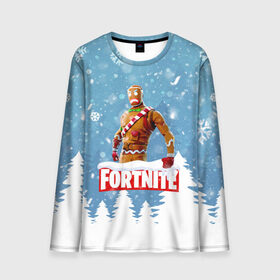 Мужской лонгслив 3D с принтом Новогодний Fortnite в городе Новоалтайск, 100% полиэстер | длинные рукава, круглый вырез горловины, полуприлегающий силуэт | 2020 | christmas | fortnite | fortnite 2 | fortnite chapter 2 | fortnite2 | fortnite: chapter 2 | new year | snow | winter | игры | новогодний | новый год | фортнайт | фортнайт 2