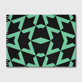 Альбом для рисования с принтом Abstract zigzag pattern в городе Новоалтайск, 100% бумага
 | матовая бумага, плотность 200 мг. | Тематика изображения на принте: abstract | background | illusion | patter | абстракт | геометрия | зеленый | зигзаг | иллюзия | паттерн | простой | ромб | фигуры | фон | черный