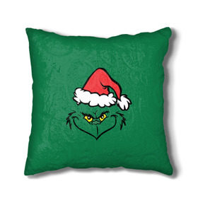 Подушка 3D с принтом Гринч в городе Новоалтайск, наволочка – 100% полиэстер, наполнитель – холлофайбер (легкий наполнитель, не вызывает аллергию). | состоит из подушки и наволочки. Наволочка на молнии, легко снимается для стирки | 