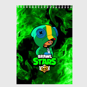 Скетчбук с принтом Brawl Stars LEON в городе Новоалтайск, 100% бумага
 | 48 листов, плотность листов — 100 г/м2, плотность картонной обложки — 250 г/м2. Листы скреплены сверху удобной пружинной спиралью | 8 bit | 8 бит | brawl | brawl stars | crow | leon | stars | бравл | бравл старс | браво старс | игра | компьютерная | кров | леон | огонь | онлайн | пламя | старс