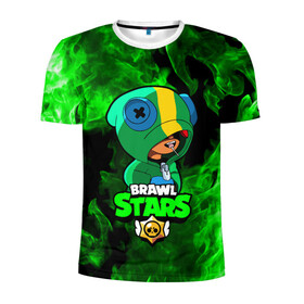 Мужская футболка 3D спортивная с принтом Brawl Stars LEON в городе Новоалтайск, 100% полиэстер с улучшенными характеристиками | приталенный силуэт, круглая горловина, широкие плечи, сужается к линии бедра | 8 bit | 8 бит | brawl | brawl stars | crow | leon | stars | бравл | бравл старс | браво старс | игра | компьютерная | кров | леон | огонь | онлайн | пламя | старс