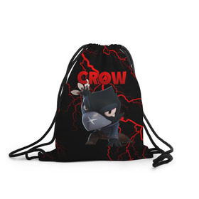 Рюкзак-мешок 3D с принтом Brawl Stars CROW в городе Новоалтайск, 100% полиэстер | плотность ткани — 200 г/м2, размер — 35 х 45 см; лямки — толстые шнурки, застежка на шнуровке, без карманов и подкладки | 8 bit | 8 бит | brawl | brawl stars | crow | leon | stars | бравл | бравл старс | браво старс | игра | компьютерная | кров | леон | онлайн | старс
