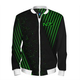 Мужской бомбер 3D с принтом  Mass Effect N7 в городе Новоалтайск, 100% полиэстер | застегивается на молнию, по бокам два кармана без застежек, по низу бомбера и на воротнике - эластичная резинка | andromeda | bioware | n7 | shepard | shooter | геты | жнецы | инженер | масс эффект | разведчик | солдат | страж | цербер | штурмовик | шутер