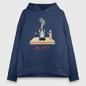 Женское худи Oversize хлопок с принтом _OH_ST в городе Новоалтайск, френч-терри — 70% хлопок, 30% полиэстер. Мягкий теплый начес внутри —100% хлопок | боковые карманы, эластичные манжеты и нижняя кромка, капюшон на магнитной кнопке | 4сезон | rick and morty | мультсериал | рик и морти