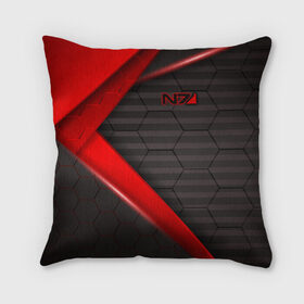 Подушка 3D с принтом Mass Effect N7 в городе Новоалтайск, наволочка – 100% полиэстер, наполнитель – холлофайбер (легкий наполнитель, не вызывает аллергию). | состоит из подушки и наволочки. Наволочка на молнии, легко снимается для стирки | andromeda | bioware | n7 | shepard | shooter | геты | жнецы | инженер | масс эффект | разведчик | солдат | страж | цербер | штурмовик | шутер
