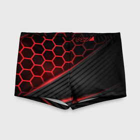 Детские купальные плавки 3D с принтом Mass Effect N7 в городе Новоалтайск, Полиэстер 85%, Спандекс 15% | Слитный крой, подклад по переду изделия, узкие бретели | Тематика изображения на принте: andromeda | bioware | n7 | shepard | shooter | геты | жнецы | инженер | масс эффект | разведчик | солдат | страж | цербер | штурмовик | шутер