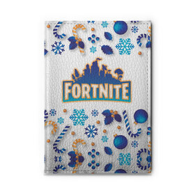 Обложка для автодокументов с принтом Fortnite Новогодний в городе Новоалтайск, натуральная кожа |  размер 19,9*13 см; внутри 4 больших “конверта” для документов и один маленький отдел — туда идеально встанут права | Тематика изображения на принте: battle | christmas | claus | fortnite | merry | santa | save | season | the | world | битва | борьба | зомби | королевская | олени | рождество | снежинки | стратегия | фортнайт