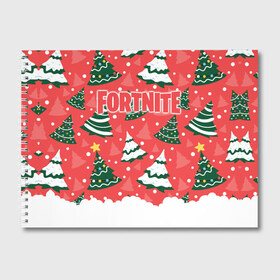 Альбом для рисования с принтом Fortnite Новогодний в городе Новоалтайск, 100% бумага
 | матовая бумага, плотность 200 мг. | battle | christmas | claus | fortnite | merry | santa | save | season | the | world | битва | борьба | зомби | королевская | олени | рождество | снежинки | стратегия | фортнайт