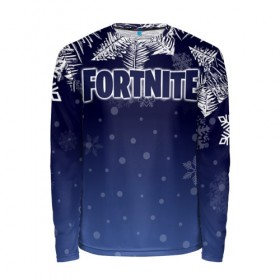 Мужской лонгслив 3D с принтом Fortnite Новогодний в городе Новоалтайск, 100% полиэстер | длинные рукава, круглый вырез горловины, полуприлегающий силуэт | 