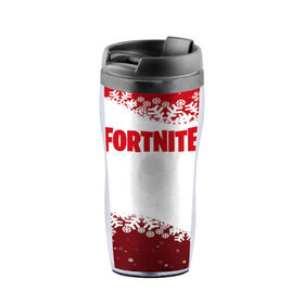 Термокружка-непроливайка с принтом Fortnite Новогодний в городе Новоалтайск, внутренняя часть — пищевой пластик, наружная часть — прозрачный пластик, между ними — полиграфическая вставка с рисунком | объем — 350 мл, герметичная крышка | battle | christmas | claus | fortnite | merry | santa | save | season | the | world | битва | борьба | зомби | королевская | олени | рождество | снежинки | стратегия | фортнайт