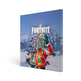 Холст квадратный с принтом Fortnite Новогодний в городе Новоалтайск, 100% ПВХ |  | christmas | epic games | fortnite | игры | новый год | рождество | фортнайт