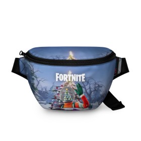 Поясная сумка 3D с принтом Fortnite Новогодний в городе Новоалтайск, 100% полиэстер | плотная ткань, ремень с регулируемой длиной, внутри несколько карманов для мелочей, основное отделение и карман с обратной стороны сумки застегиваются на молнию | christmas | epic games | fortnite | игры | новый год | рождество | фортнайт