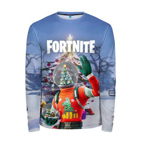 Мужской лонгслив 3D с принтом Fortnite Новогодний в городе Новоалтайск, 100% полиэстер | длинные рукава, круглый вырез горловины, полуприлегающий силуэт | christmas | epic games | fortnite | игры | новый год | рождество | фортнайт