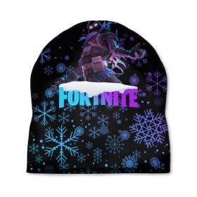 Шапка 3D с принтом FORTNITE НОВОГОДНИЙ. в городе Новоалтайск, 100% полиэстер | универсальный размер, печать по всей поверхности изделия | Тематика изображения на принте: 2020 | christmas | fortnite | snow | winter | winter is coming | зима близко | игра | новогодний | новый год | новый год 2020 | персонаж | снег | снежинки | фортнайт | фортнайт новогодний