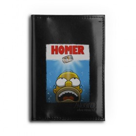 Обложка для автодокументов с принтом Homer в городе Новоалтайск, натуральная кожа |  размер 19,9*13 см; внутри 4 больших “конверта” для документов и один маленький отдел — туда идеально встанут права | bart | beer | family | homer | jaws | lisa | maggie | marge | shark | simpson | simpsons | thesimpsons | акула | барт | гомер | лиза | мардж | мегги | семья | симпсоны | челюсти