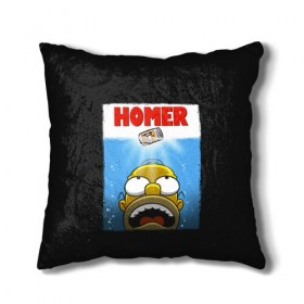 Подушка 3D с принтом Homer в городе Новоалтайск, наволочка – 100% полиэстер, наполнитель – холлофайбер (легкий наполнитель, не вызывает аллергию). | состоит из подушки и наволочки. Наволочка на молнии, легко снимается для стирки | bart | beer | family | homer | jaws | lisa | maggie | marge | shark | simpson | simpsons | thesimpsons | акула | барт | гомер | лиза | мардж | мегги | семья | симпсоны | челюсти