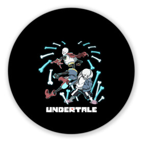 Коврик для мышки круглый с принтом UNDERTALE в городе Новоалтайск, резина и полиэстер | круглая форма, изображение наносится на всю лицевую часть | Тематика изображения на принте: sans | undertale | андертале | андертейл | игра | подземная история | подземная сказка | санс | ундертале | фриск | чара