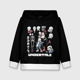Детская толстовка 3D с принтом UNDERTALE в городе Новоалтайск, 100% полиэстер | двухслойный капюшон со шнурком для регулировки, мягкие манжеты на рукавах и по низу толстовки, спереди карман-кенгуру с мягким внутренним слоем | chara | frisk | sans | undertale | андертале | андертейл | игра | подземная история | подземная сказка | санс | ундертале | фриск | чара