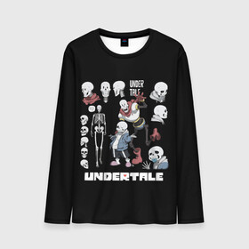 Мужской лонгслив 3D с принтом UNDERTALE в городе Новоалтайск, 100% полиэстер | длинные рукава, круглый вырез горловины, полуприлегающий силуэт | chara | frisk | sans | undertale | андертале | андертейл | игра | подземная история | подземная сказка | санс | ундертале | фриск | чара