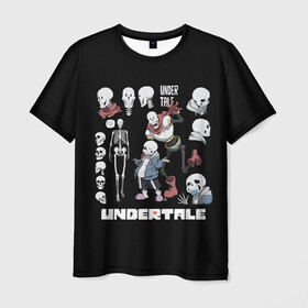 Мужская футболка 3D с принтом UNDERTALE в городе Новоалтайск, 100% полиэфир | прямой крой, круглый вырез горловины, длина до линии бедер | chara | frisk | sans | undertale | андертале | андертейл | игра | подземная история | подземная сказка | санс | ундертале | фриск | чара