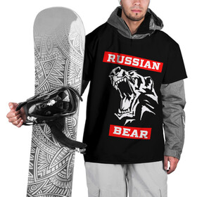 Накидка на куртку 3D с принтом RUSSIAN BEAR - WILD POWER в городе Новоалтайск, 100% полиэстер |  | powerlifting | weight lifting | wild power | армрестлинг | пауэрлифтинг | россия | русский медведь | сила | спорт | тяжелая атлетика