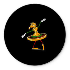 Коврик для мышки круглый с принтом Cuphead в городе Новоалтайск, резина и полиэстер | круглая форма, изображение наносится на всю лицевую часть | cuphead | босс | рулетка