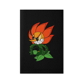 Обложка для паспорта матовая кожа с принтом Cuphead - Кэгни Гвоздика в городе Новоалтайск, натуральная матовая кожа | размер 19,3 х 13,7 см; прозрачные пластиковые крепления | cuphead | босс | гвоздика | кэгни | цветок