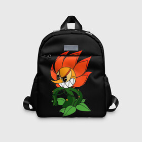 Детский рюкзак 3D с принтом Cuphead   Кэгни Гвоздика в городе Новоалтайск, 100% полиэстер | лямки с регулируемой длиной, сверху петелька, чтобы рюкзак можно было повесить на вешалку. Основное отделение закрывается на молнию, как и внешний карман. Внутри дополнительный карман. По бокам два дополнительных кармашка | Тематика изображения на принте: cuphead | босс | гвоздика | кэгни | цветок