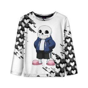 Детский лонгслив 3D с принтом UNDERTALE в городе Новоалтайск, 100% полиэстер | длинные рукава, круглый вырез горловины, полуприлегающий силуэт
 | chara | frisk | sans | undertale | андертале | андертейл | игра | подземная история | подземная сказка | санс | ундертале | фриск | чара