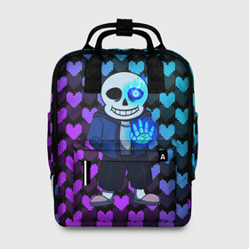 Женский рюкзак 3D с принтом UNDERTALE в городе Новоалтайск, 100% полиэстер | лямки с регулируемой длиной, сверху ручки, чтобы рюкзак нести как сумку. Основное отделение закрывается на молнию, как и внешний карман. Внутри два дополнительных кармана, один из которых закрывается на молнию. По бокам два дополнительных кармашка, куда поместится маленькая бутылочка
 | Тематика изображения на принте: chara | frisk | sans | undertale | андертале | андертейл | игра | подземная история | подземная сказка | санс | ундертале | фриск | чара