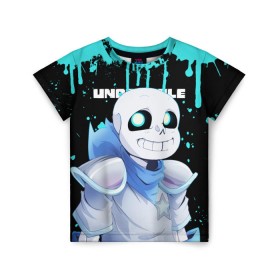 Детская футболка 3D с принтом UNDERTALE в городе Новоалтайск, 100% гипоаллергенный полиэфир | прямой крой, круглый вырез горловины, длина до линии бедер, чуть спущенное плечо, ткань немного тянется | Тематика изображения на принте: chara | frisk | sans | undertale | андертале | андертейл | игра | подземная история | подземная сказка | санс | ундертале | фриск | чара