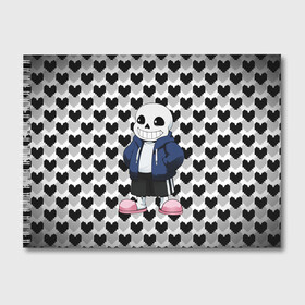 Альбом для рисования с принтом UNDERTALE в городе Новоалтайск, 100% бумага
 | матовая бумага, плотность 200 мг. | Тематика изображения на принте: chara | frisk | sans | undertale | андертале | андертейл | игра | подземная история | подземная сказка | санс | ундертале | фриск | чара