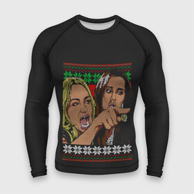 Мужской рашгард 3D с принтом Woman Yelling at Cat в городе Новоалтайск,  |  | cat | cats | christmas | mem | meme | memes | new year | xmas | вязаный | женщина | кот | кричит | мем | мемы | на кота | новый год | рождество | свитер