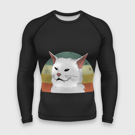 Мужской рашгард 3D с принтом Woman Yelling at Cat в городе Новоалтайск,  |  | cat | cats | mem | meme | memes | женщина | кот | кричит | мем | мемы | на кота
