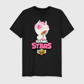 Мужская футболка хлопок Slim с принтом Brawl Stars Leon Unicorn в городе Новоалтайск, 92% хлопок, 8% лайкра | приталенный силуэт, круглый вырез ворота, длина до линии бедра, короткий рукав | brawl | brawl stars | leon | stars | unicorn | бравл старс | брол старс | единорог | игра | леон | мобильная игра | мобильные игры