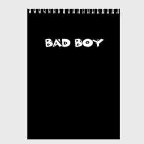 Скетчбук с принтом BAD BOY в городе Новоалтайск, 100% бумага
 | 48 листов, плотность листов — 100 г/м2, плотность картонной обложки — 250 г/м2. Листы скреплены сверху удобной пружинной спиралью | грустная девушка | грустная леди | девушкам | компроматы нч | логотип | набережные челны | свой логотип группы