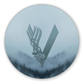Коврик для мышки круглый с принтом vikings в городе Новоалтайск, резина и полиэстер | круглая форма, изображение наносится на всю лицевую часть | Тематика изображения на принте: nord | north | vikings | викинги | норвегия | север | скандинавия